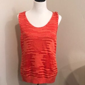Skies Are Blue coral/orange sweater tank